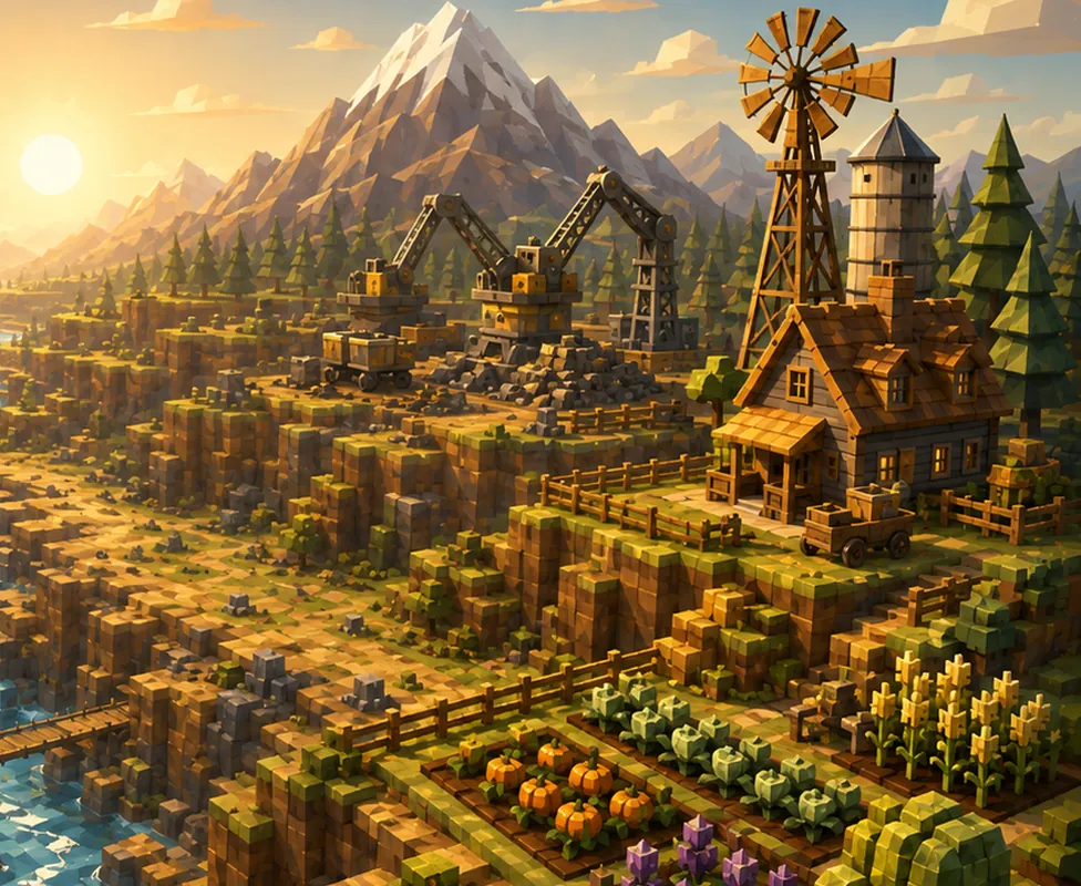 Cropped MOTHERLODE key art focused on machinery and homestead